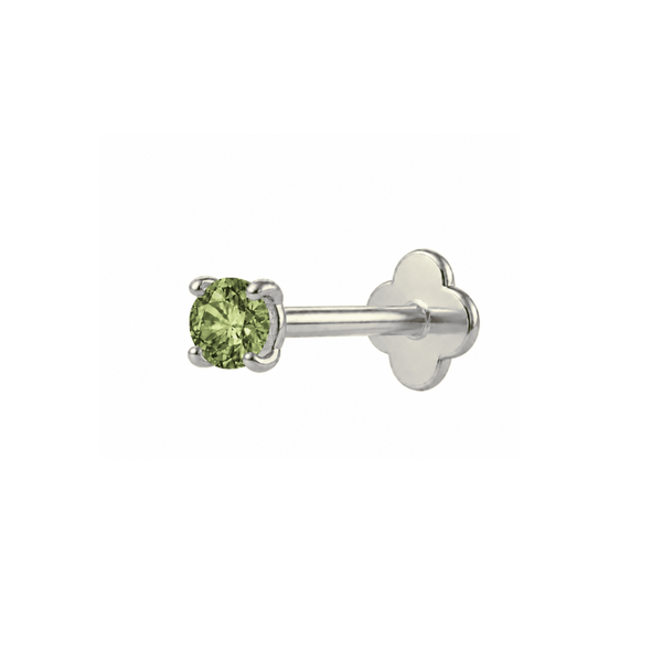 Solitaire flatback Silver/Olive