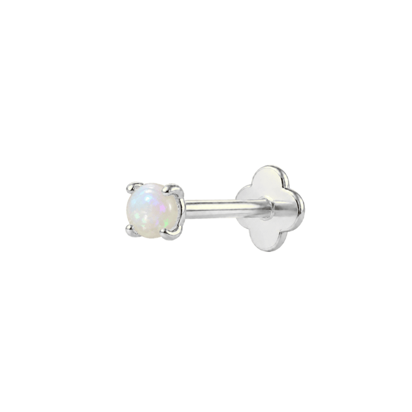 Solitaire flatback Silver/Opal