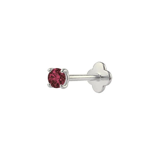 Solitaire flatback Silver/Ruby