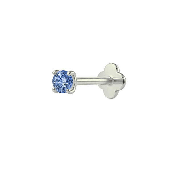 Solitaire flatback Silver/Sapphire
