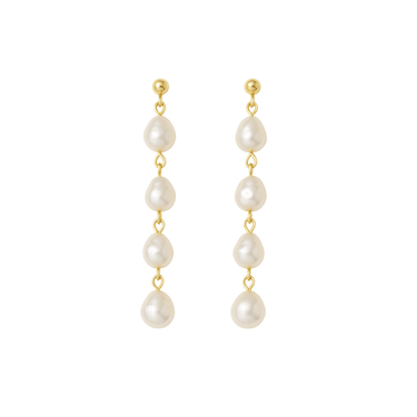 Sophisticate pearl dangle studs gold - Smoothie London - 18k Gold - plated Sterling Silver