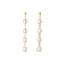 Sophisticate pearl dangle studs gold - Smoothie London - 18k Gold - plated Sterling Silver