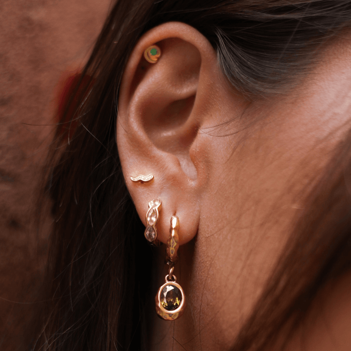 Souk Molten Hoops Olive Gold - Smoothie London - PureTone™ Waterproof Gold