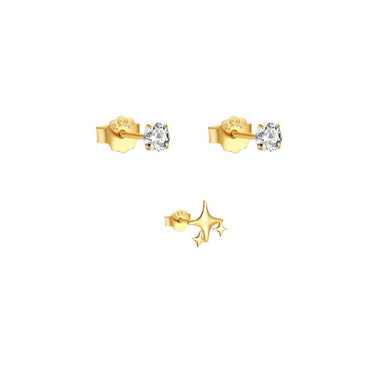 Sparkle Ear Party Set Gold - Smoothie London - Sterling Silver
