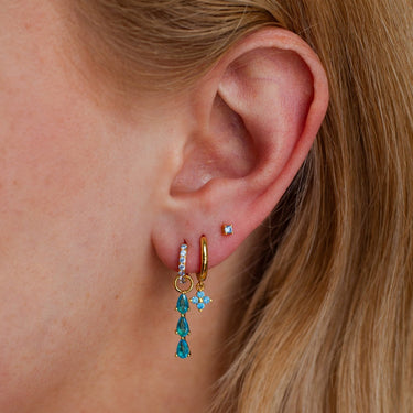 Teardrop charm aquamarine - Smoothie London - Sterling Silver