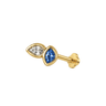 Tête-à-Tête flatback Sapphire/Gold - Smoothie London - Gold-plated Titanium