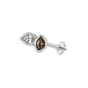 Tête-à-Tête flatback Smoke/Silver - Smoothie London - PureTone Titanium Silver