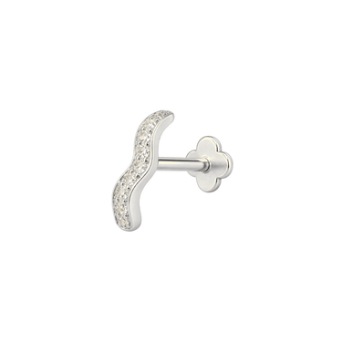 Tidal Flatback Silver - Smoothie London - Gold - plated Titanium