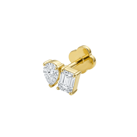 Toi et Moi flatback Gold - Smoothie London - Gold - plated Titanium