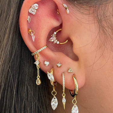 Toi et Moi flatback Gold - Smoothie London - Gold - plated Titanium