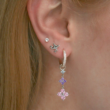 Triple lucky charm pastel silver - Smoothie London - Sterling Silver