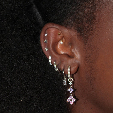 Triple lucky charm pastel silver - Smoothie London - Sterling Silver