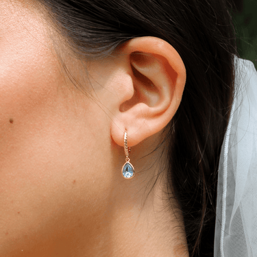 Willow Twisted Huggies Aquamarine/Gold - Smoothie London - 18k Gold - plated Sterling Silver