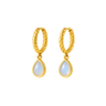 Willow Twisted Huggies Moonstone/Gold - Smoothie London - 18k Gold - plated Sterling Silver