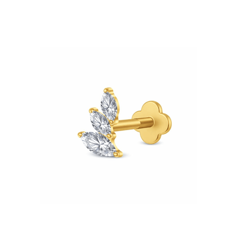 Winged Crystal Flatback Stud Gold