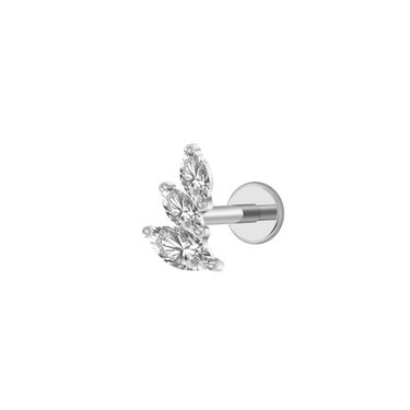 Winged Crystal Flatback Stud Silver - Smoothie London - Titanium