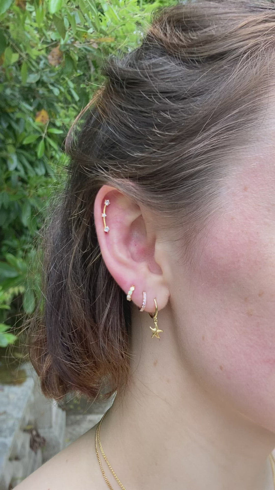 constelation studs, 3-in-2 stud, fake piercing, intricate piercing, flat cartilage earring
