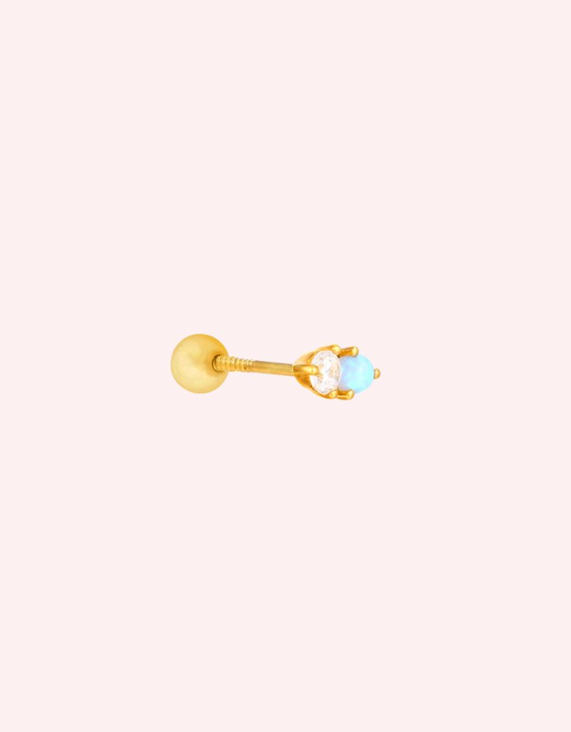 Azure Stud - Gold - Smoothie London - Sterling Silver