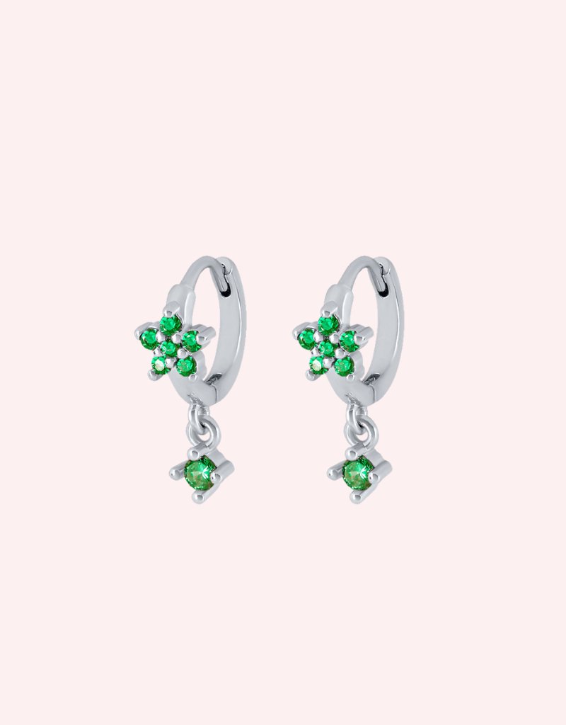 Bloom Huggies Green/Silver - Smoothie London - Sterling Silver