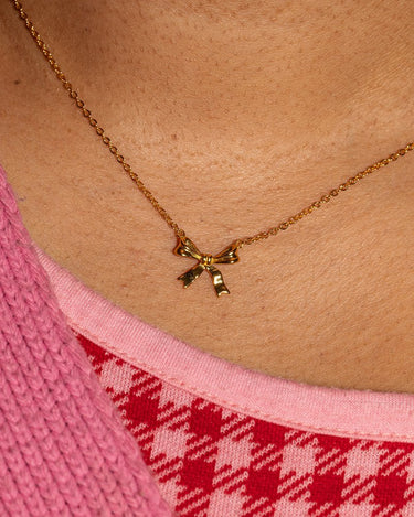 Bow necklace gold - Smoothie London - Sterling Silver