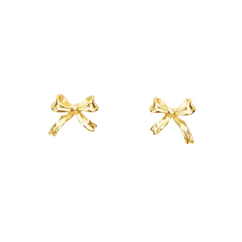 Bow studs gold - Smoothie London - Sterling Silver