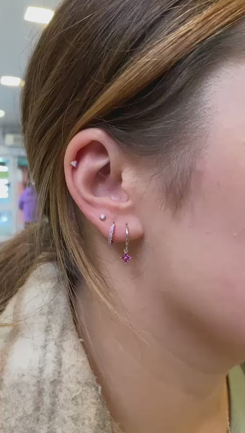 crystal ear stacking set, ear party set, ear stack, layering earrings, light pink earrings