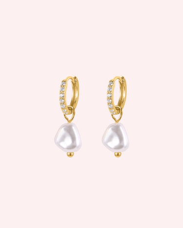 Champagne Pearl Huggies Gold - Smoothie London - Sterling Silver