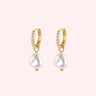 Champagne Pearl Huggies Gold - Smoothie London - Sterling Silver