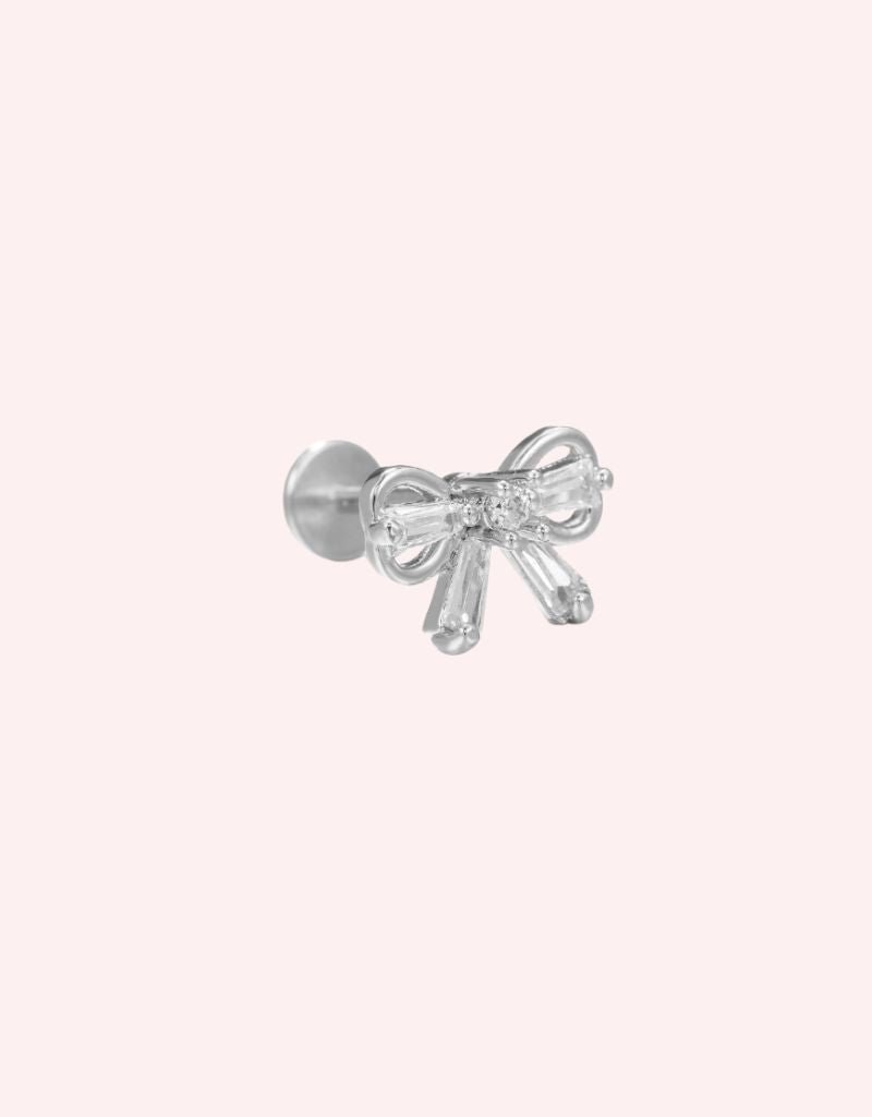 Coquette Bow Flatback Silver - Smoothie London - Stainless Steel
