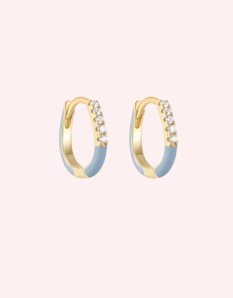 Dancing Queen Huggies Malibu Blue - Smoothie London - Sterling Silver