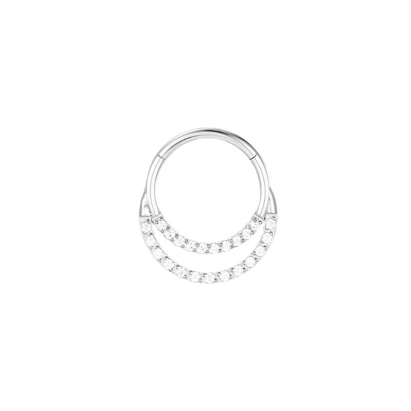 Double band daith silver - Smoothie London - Stainless Steel