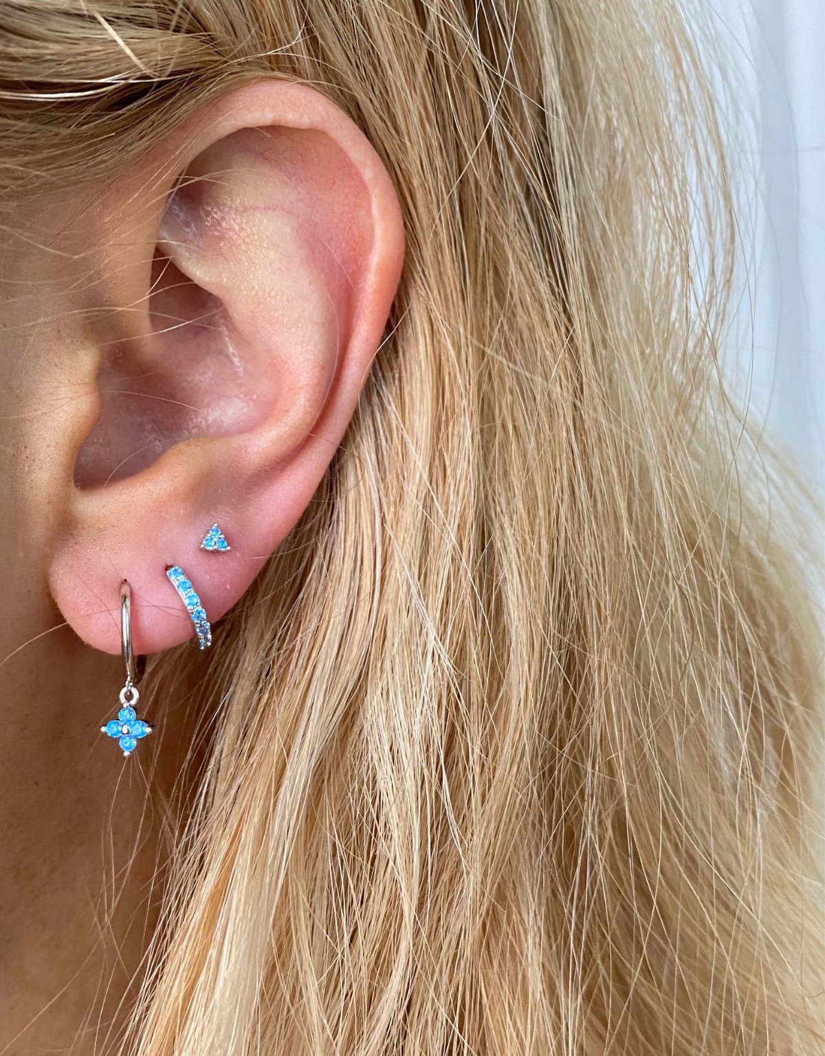 Everyday Ear Party Baby Blue/Silver - Smoothie London - Sterling Silver