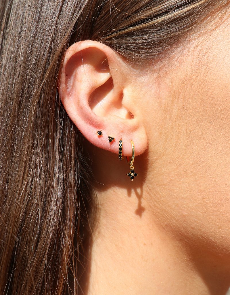 Everyday Ear Party Black/Gold - Smoothie London - Sterling Silver