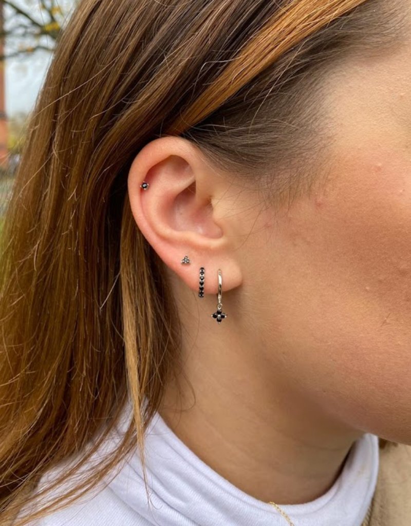 Everyday Ear Party Black/Silver - Smoothie London - Sterling Silver
