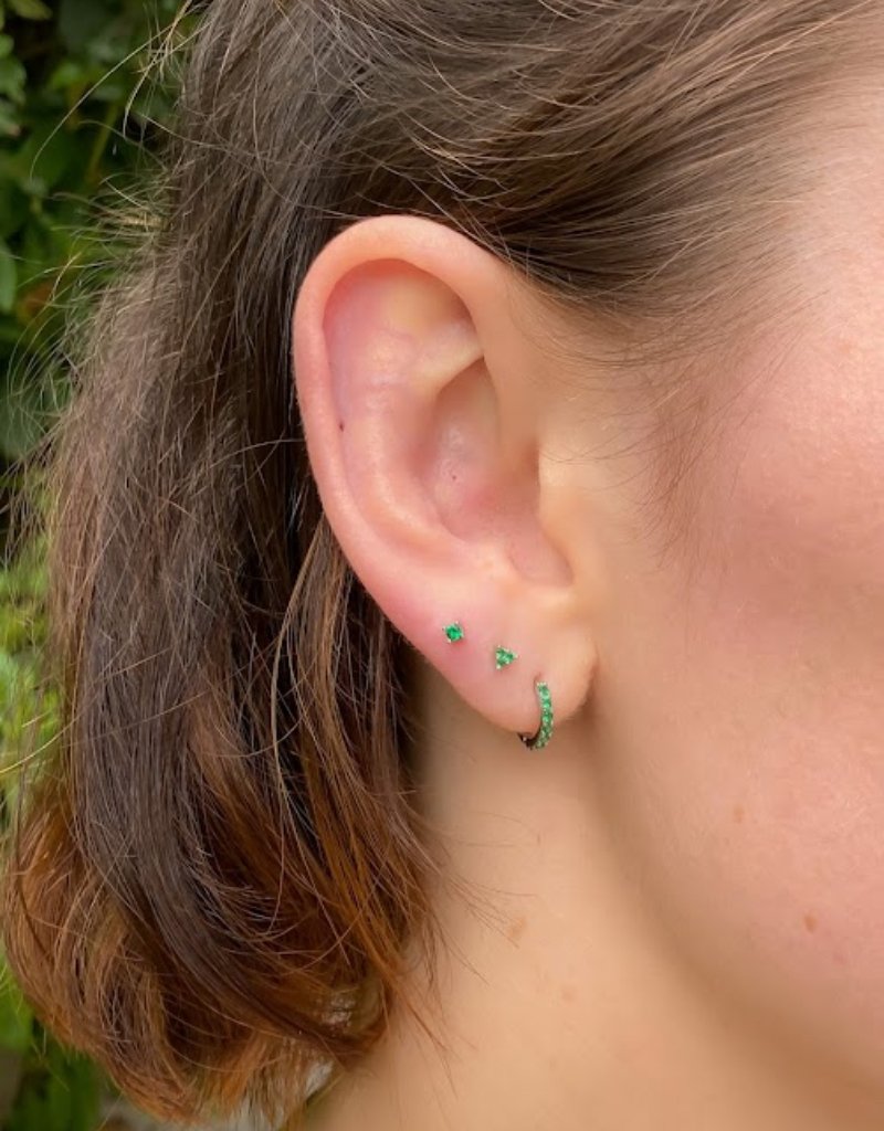 Everyday Ear Party Green/Silver - Smoothie London - Sterling Silver