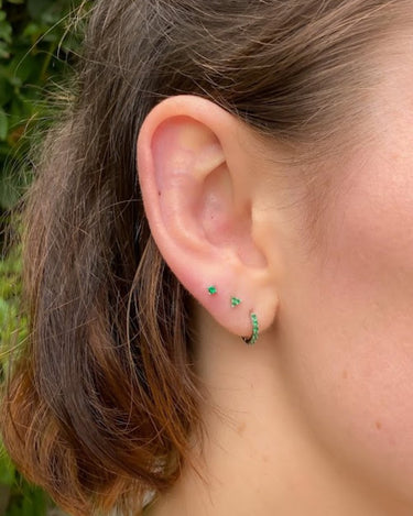 Everyday Ear Party Green/Silver - Smoothie London - Sterling Silver