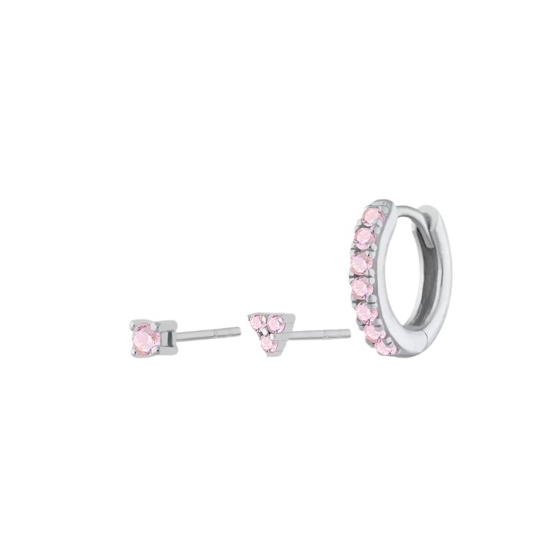 Everyday Ear Party Pink/Silver - Smoothie London - Sterling Silver