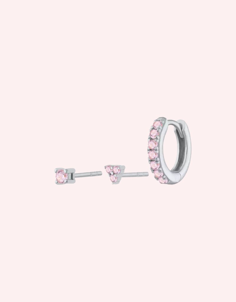 Everyday Ear Party Pink/Silver - Smoothie London - Sterling Silver
