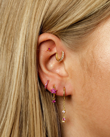 Everyday Ear Party Raspberry/Gold - Smoothie London - Sterling Silver