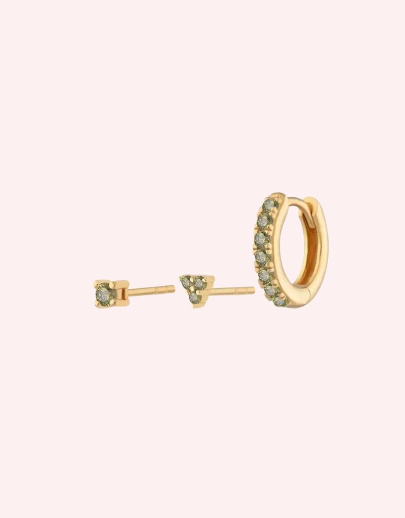 Everyday Ear Party Sage/Gold - Smoothie London - Sterling Silver
