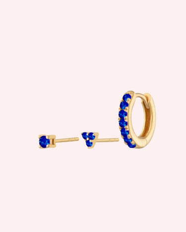 Everyday Ear Party Sapphire/Gold - Smoothie London - Sterling Silver