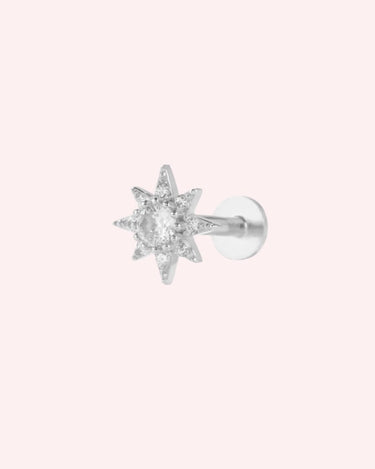 Frosted Star Flatback stud silver - Smoothie London - Sterling Silver