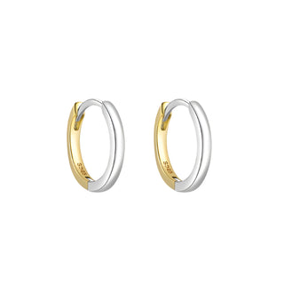 Metamorphis 2-tone huggies - Smoothie London - Sterling Silver