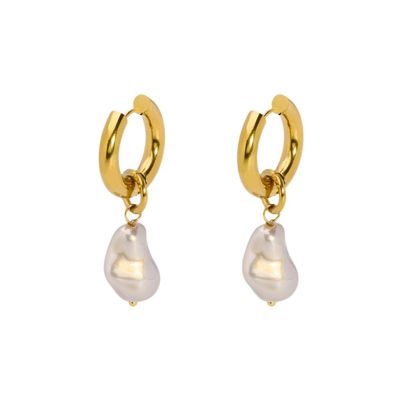 Portobello Pearl Hoops - Smoothie London - Stainless Steel