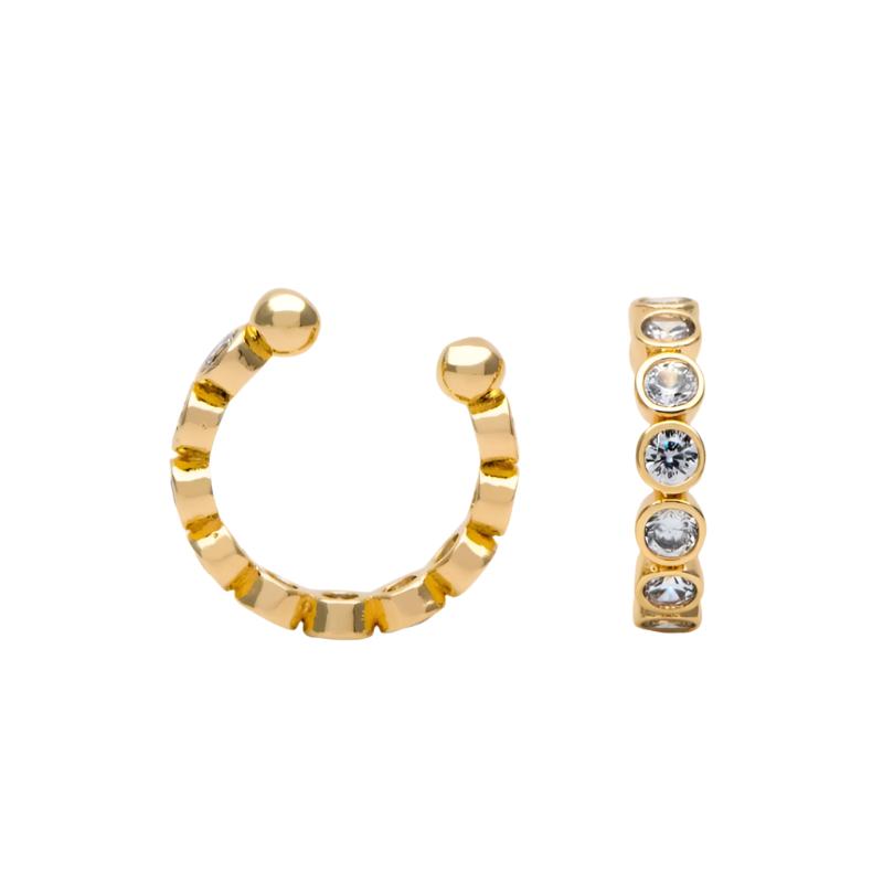 Radiant Crystal Ear Cuff Gold - Smoothie London - Stainless Steel