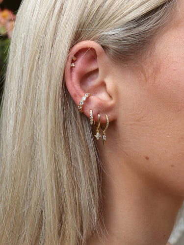 Radiant Crystal Ear Cuff Gold - Smoothie London - Stainless Steel