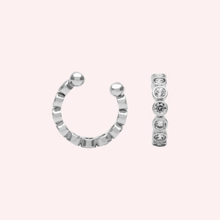 Radiant Crystal Ear Cuff Silver - Smoothie London - Stainless Steel
