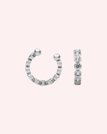 Radiant Crystal Ear Cuff Silver - Smoothie London - Stainless Steel