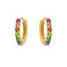 Rainbow/Gold Pave Huggies - Smoothie London - Sterling Silver