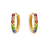 Rainbow/Gold Pave Huggies - Smoothie London - Sterling Silver